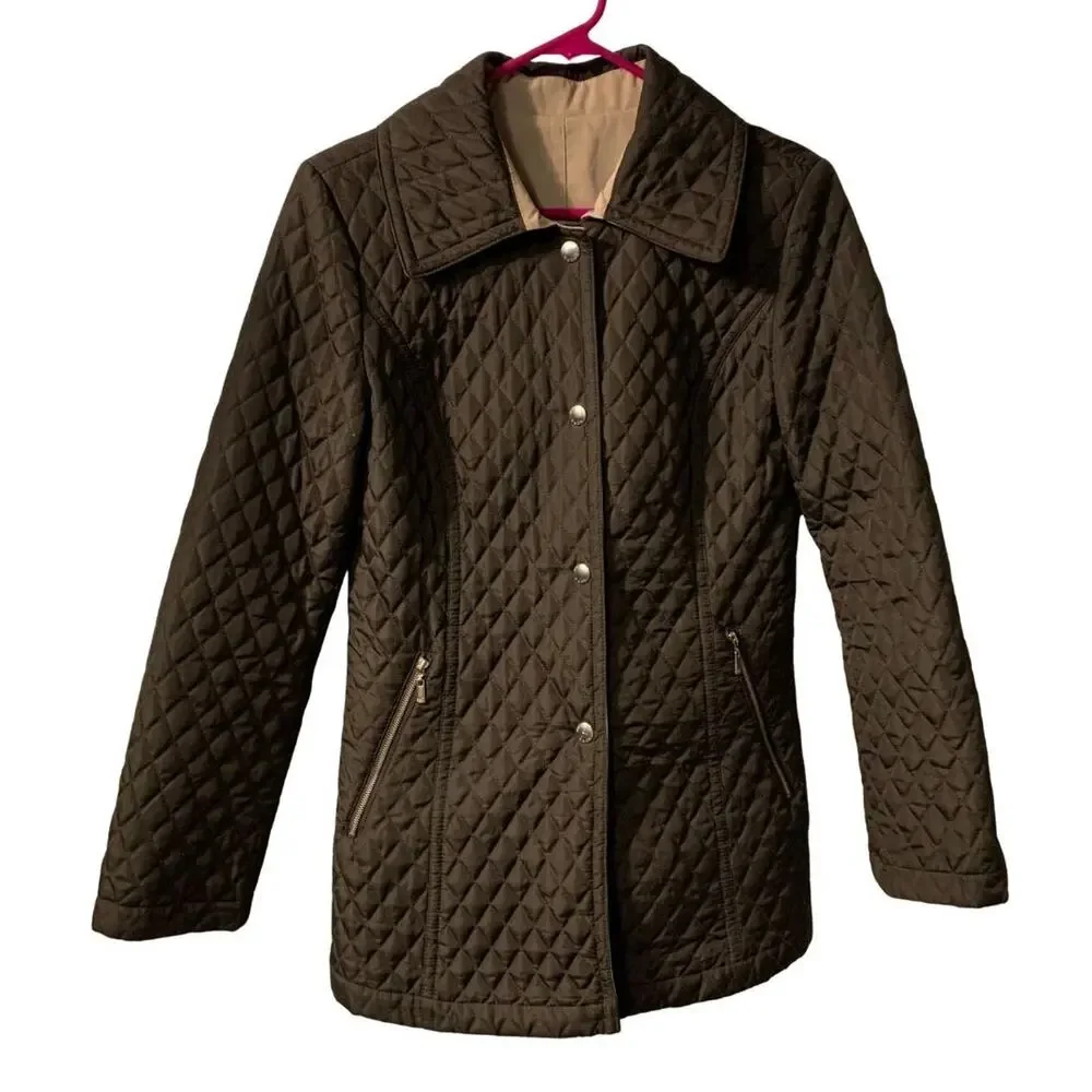 Michael Michael Kors Women's Quilted Reversible Jacket Size XS Black Preppy